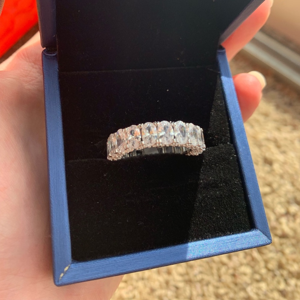 Eternity Band Double Prong Oval White Sapphire